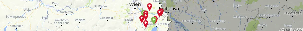 Kartenansicht für Apotheken-Notdienste in der Nähe von Höflein (Bruck an der Leitha, Niederösterreich)